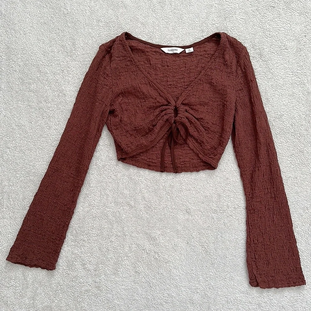 Glassons | Brown Crinkle Top